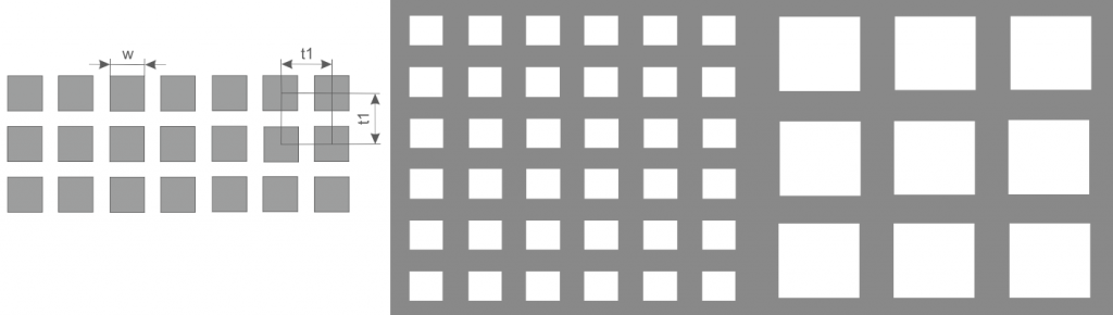 Квадратная перфорация прямая Квадратная перфорация прямая